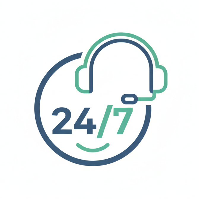 24/7 klantenservice icoon